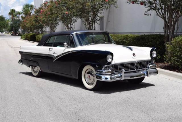 1956 Black & white Ford Sunliner Convertible