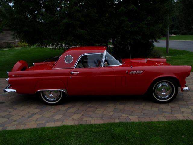1956 Red Ford Thunderbird Convertible