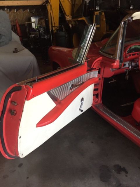 1956 Salmon Ford Thunderbird Convertible