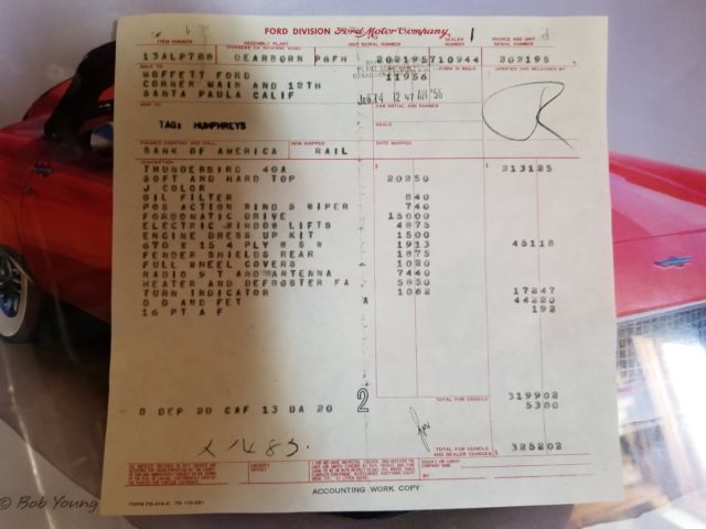 1956 Tan Ford Thunderbird Convertible