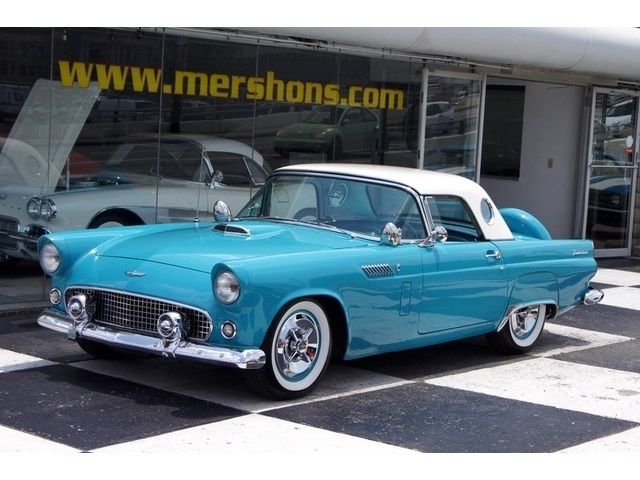 1956 Teal Ford Thunderbird Convertible