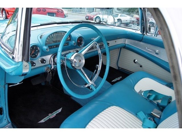 1956 Teal Ford Thunderbird Convertible