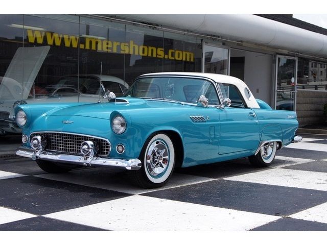 1956 Teal Ford Thunderbird Convertible