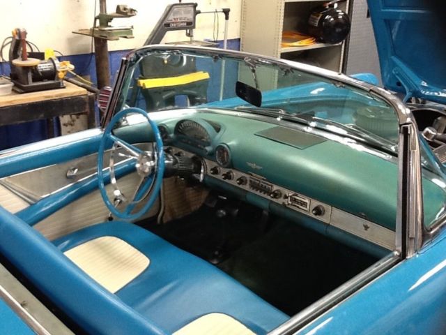 1956 Blue Ford Thunderbird Convertible