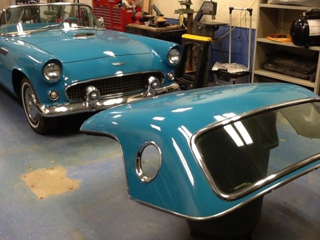 1956 Blue Ford Thunderbird Convertible