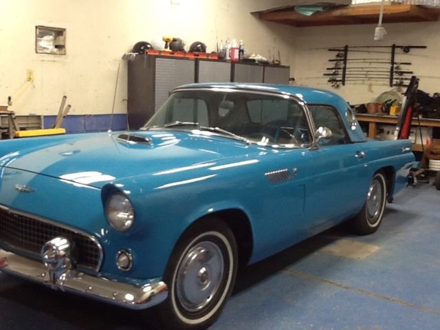 1956 Blue Ford Thunderbird Convertible