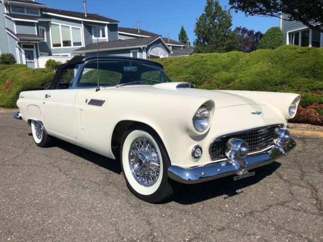 1956 White Ford Thunderbird Convertible
