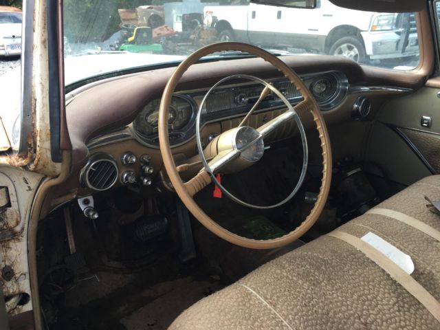 1956 brown/white Oldsmobile Ninety-Eight 4-dr. hardtop
