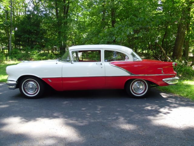 1956 Red/White Oldsmobile Eighty-Eight Sedan