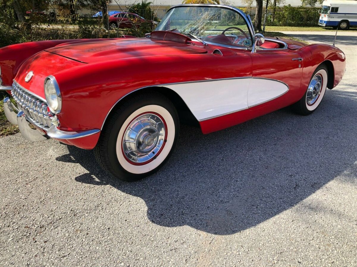 1956 Red Chevrolet Corvette Convertible