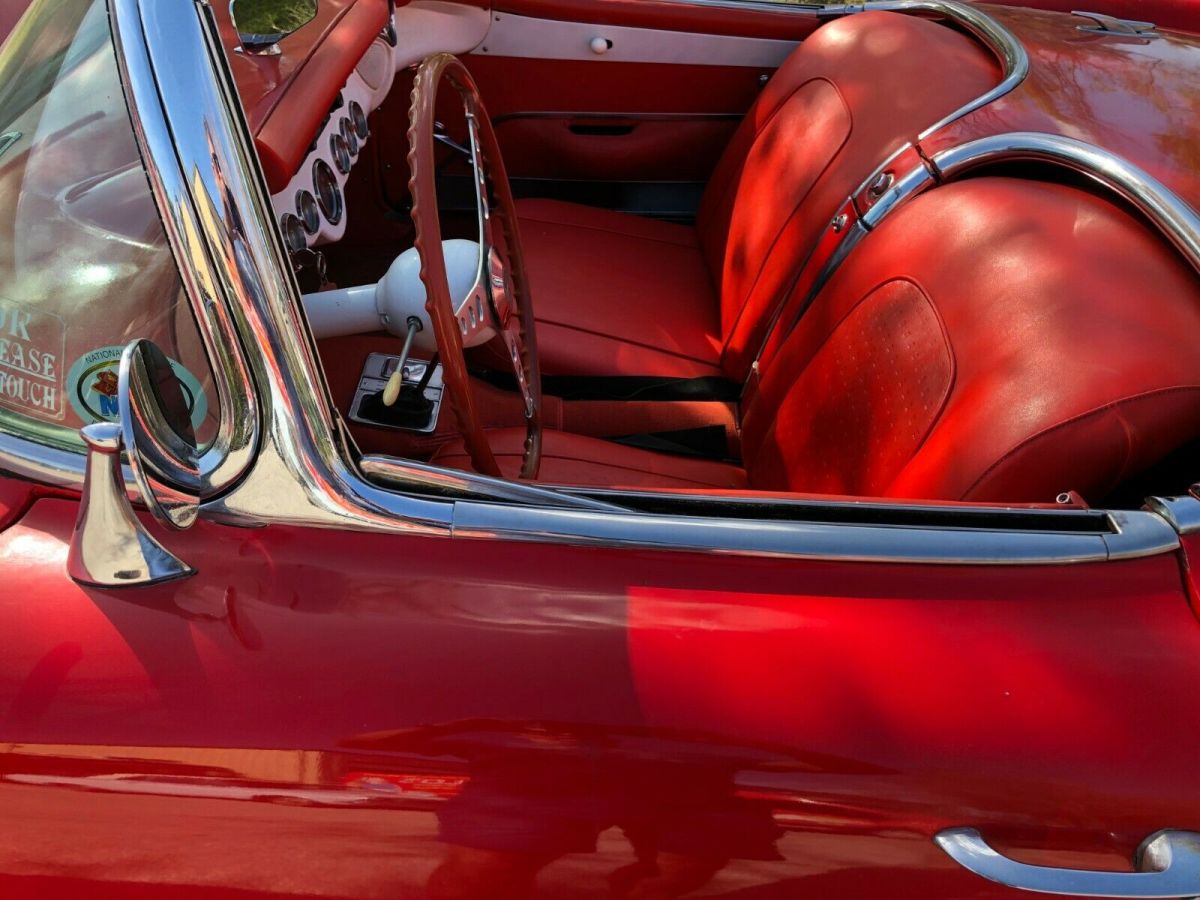 1956 Red Chevrolet Corvette Convertible