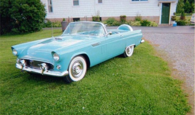 1956 Blue Ford Thunderbird Convertible