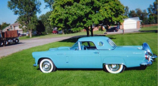 1956 Blue Ford Thunderbird Convertible
