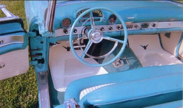 1956 Blue Ford Thunderbird Convertible