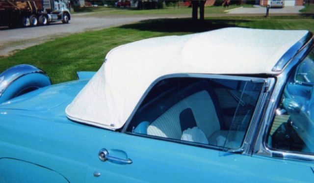 1956 Blue Ford Thunderbird Convertible