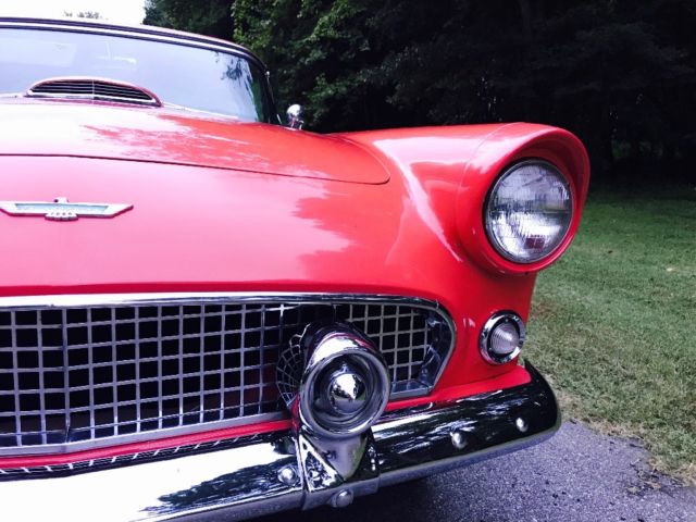 1956 Red Ford Thunderbird Convertible