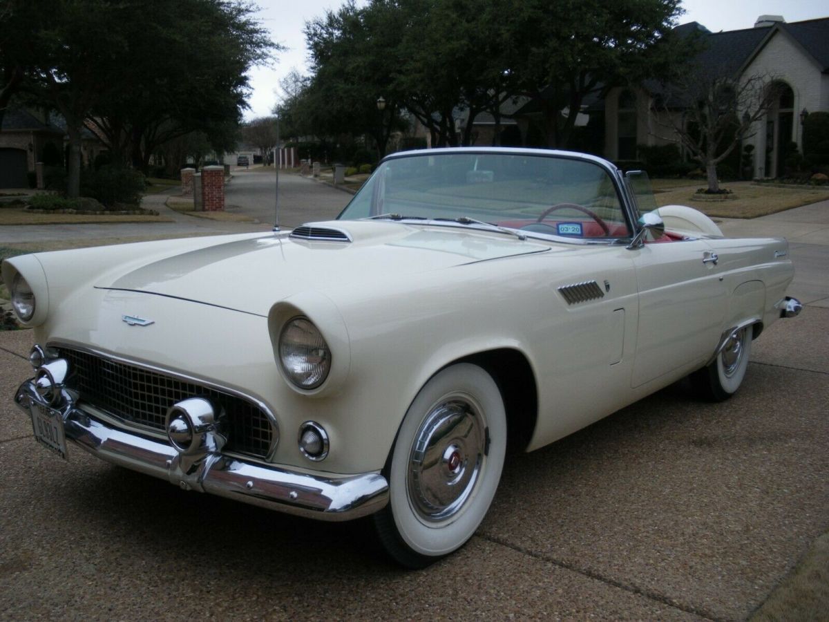 1956 White Ford Thunderbird Convertible