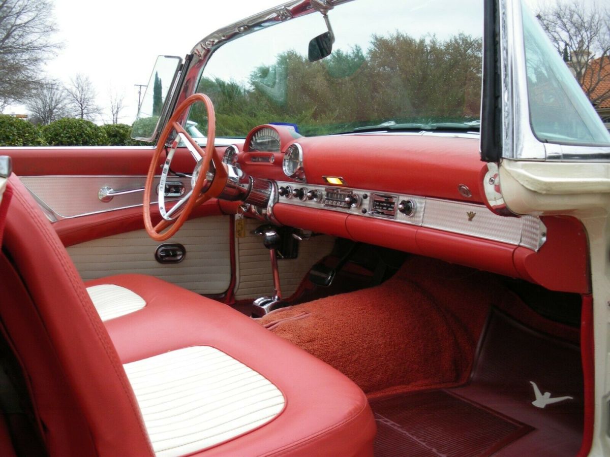 1956 White Ford Thunderbird Convertible
