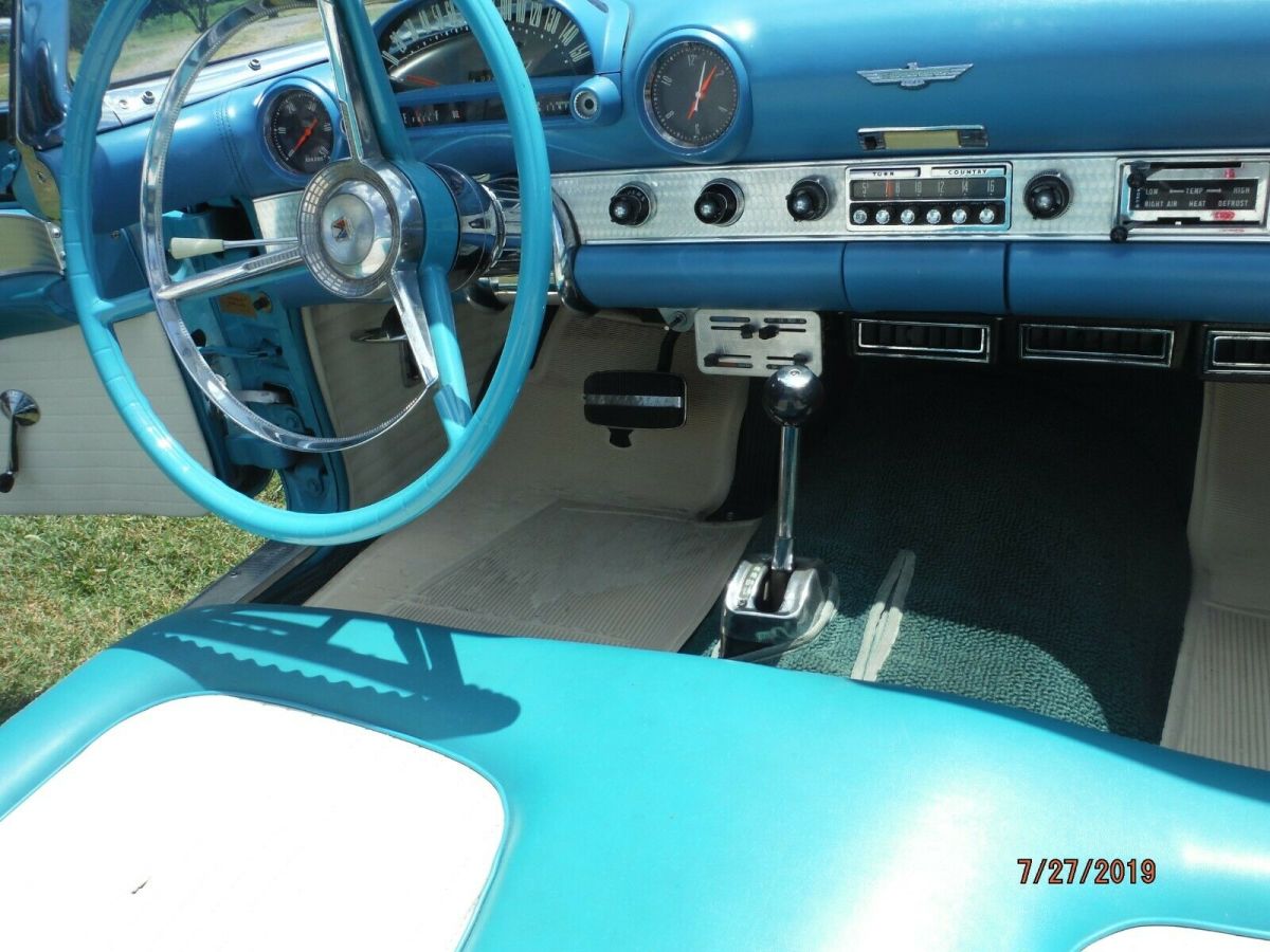 1956 Peacock blue Ford Thunderbird Convertible