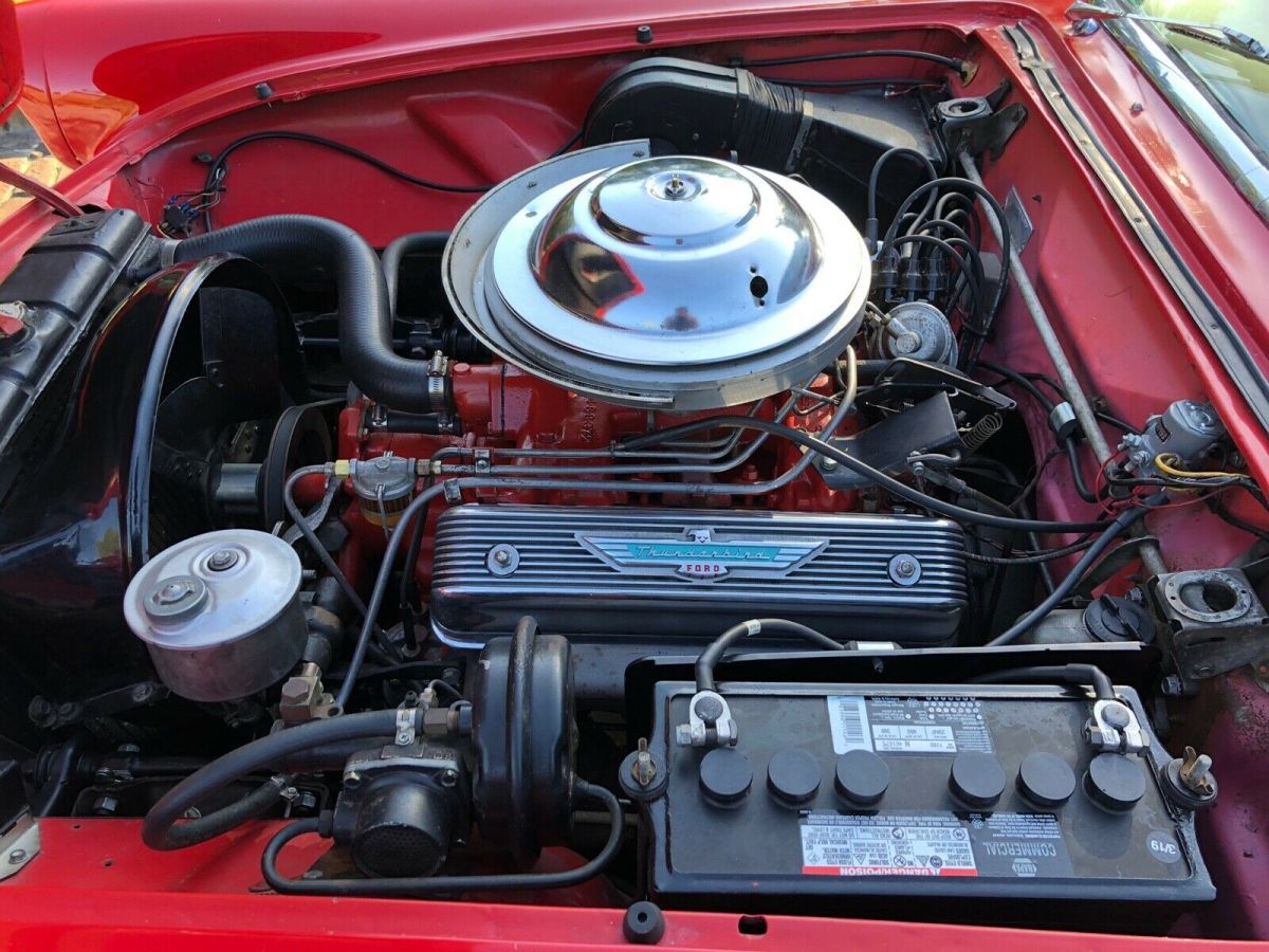 1956 Red Ford Thunderbird Convertible