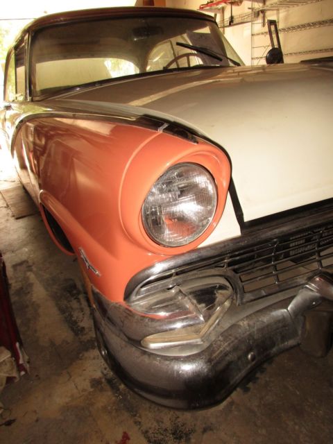 1956 peach Ford Victoria Fairlane 4 Door