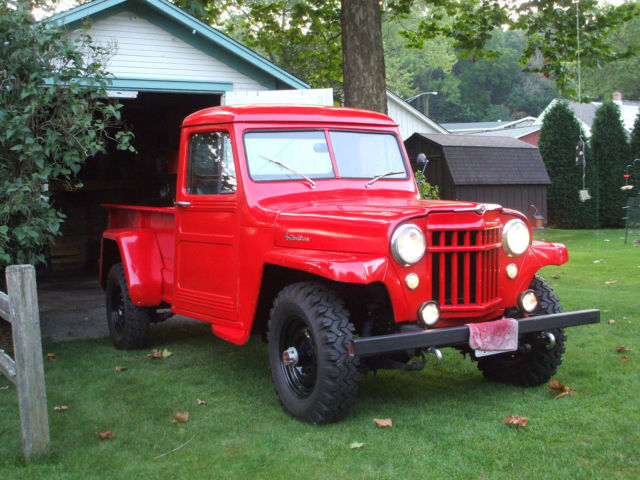 1956 Red Willys Pickup Standard Cab Pickup
