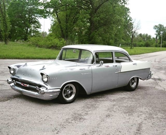 1957 Silver/white Chevrolet Bel Air/150/210 Coupe