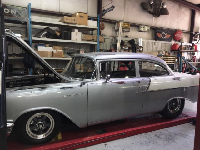 1957 Silver/white Chevrolet Bel Air/150/210 Coupe