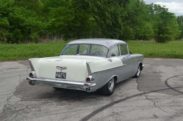 1957 Silver/white Chevrolet Bel Air/150/210 Coupe