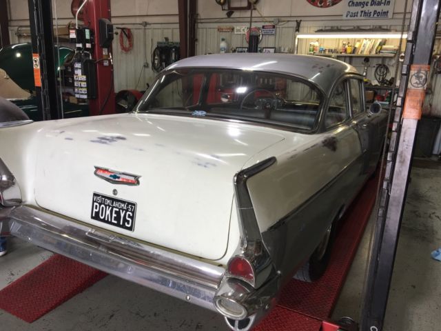 1957 Silver/white Chevrolet Bel Air/150/210 Coupe