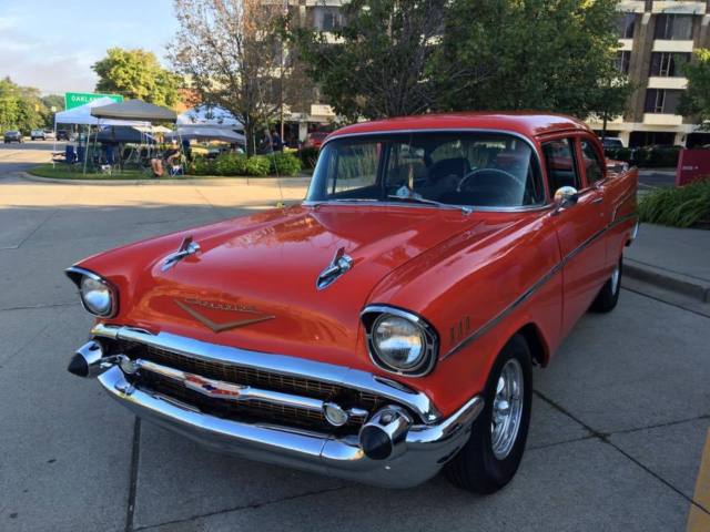 1957 RED Chevrolet Bel Air/150/210 Sedan