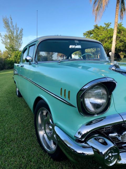 1957 Blue Chevrolet Bel Air/150/210