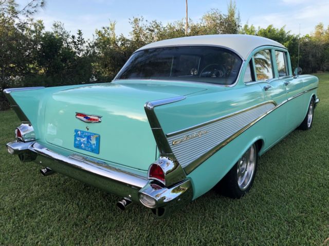 1957 Blue Chevrolet Bel Air/150/210