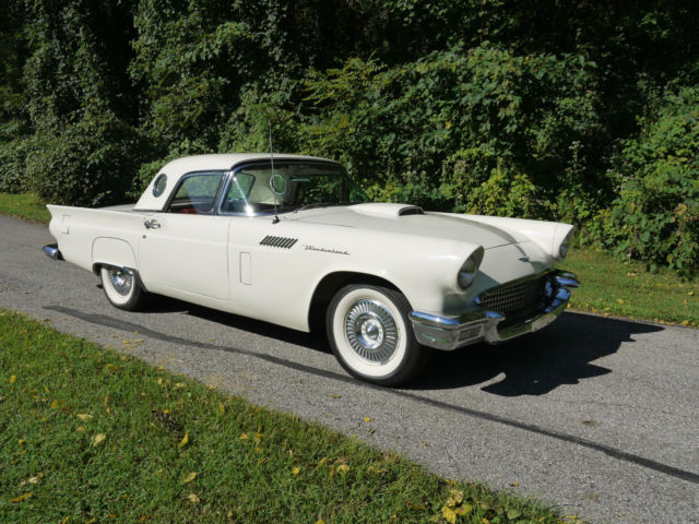 1957 White Ford Thunderbird Convertible