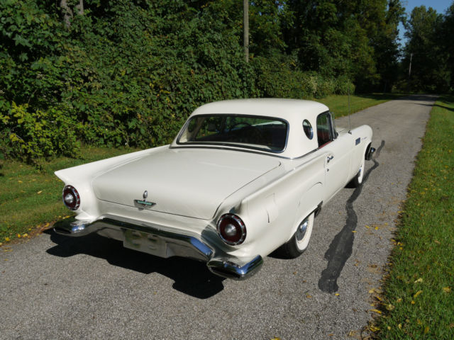 1957 White Ford Thunderbird Convertible