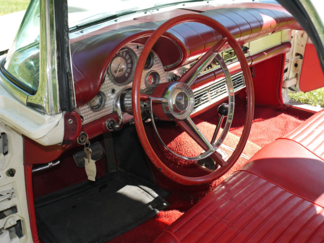 1957 White Ford Thunderbird Convertible