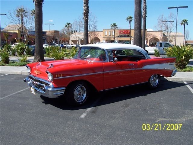 1957 White/Red Chevrolet Bel Air/150/210 2 door h/t