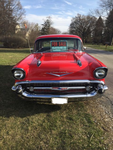 1957 Red Chevrolet Bel Air/150/210