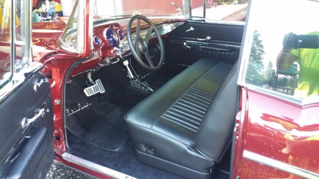 1957 Burgundy Chevrolet Bel Air/150/210 Coupe