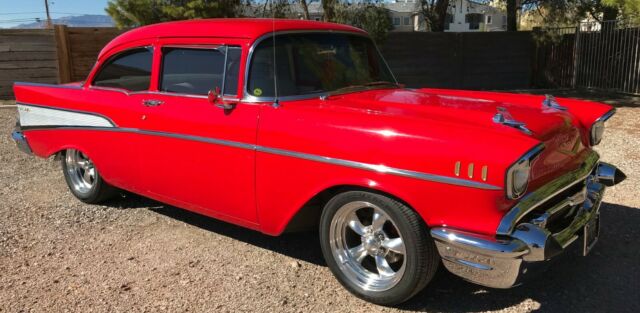 1957 Red Chevrolet Bel Air/150/210 Coupe