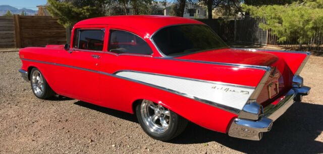 1957 Red Chevrolet Bel Air/150/210 Coupe
