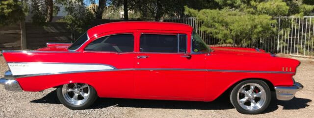 1957 Red Chevrolet Bel Air/150/210 Coupe