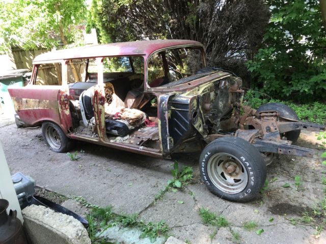 1957 Red Chevrolet Bel Air/150/210 Wagon