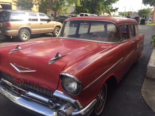 1957 Red Chevrolet Bel Air/150/210 Wagon