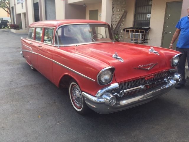 1957 Red Chevrolet Bel Air/150/210 Wagon