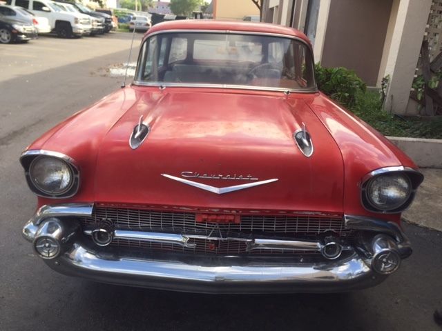 1957 Red Chevrolet Bel Air/150/210 Wagon