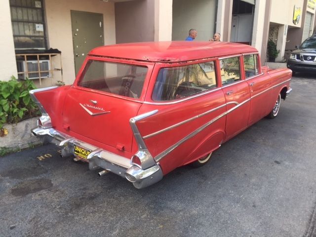 1957 Red Chevrolet Bel Air/150/210 Wagon