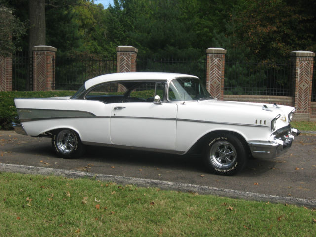 1957 White Chevrolet Bel Air/150/210 Coupe