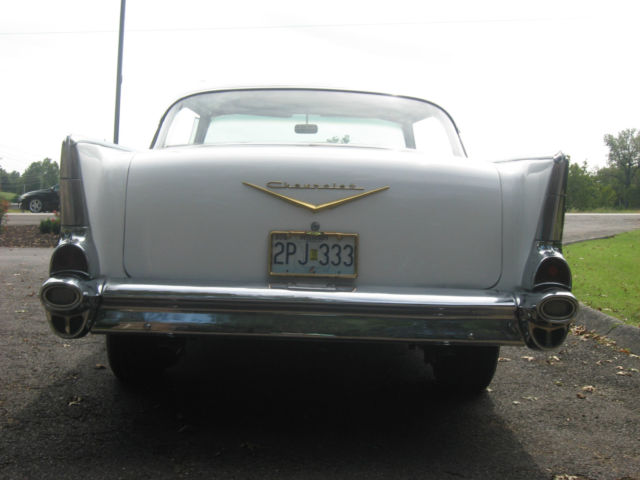 1957 White Chevrolet Bel Air/150/210 Coupe