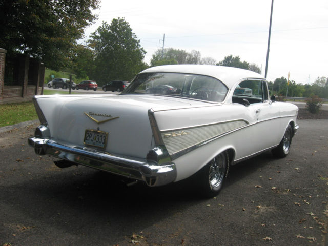1957 White Chevrolet Bel Air/150/210 Coupe